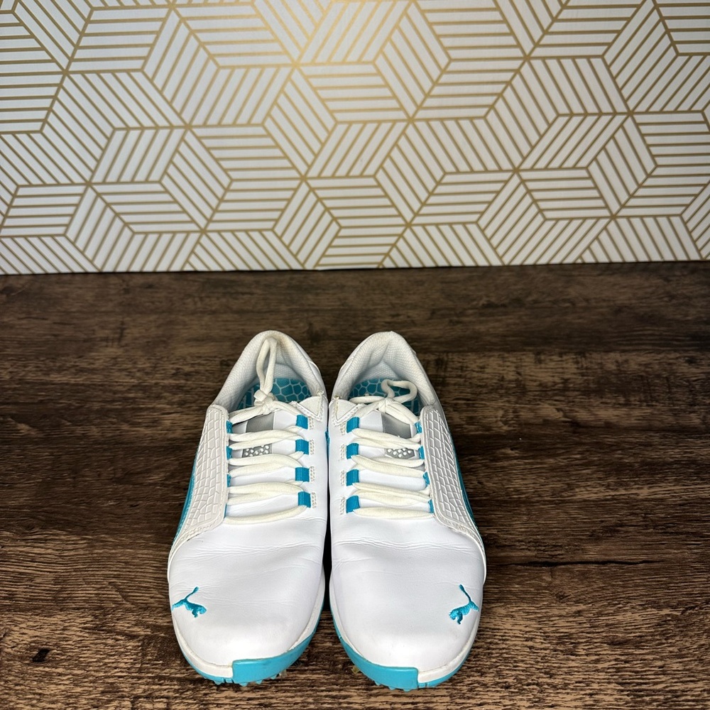 Puma Women's White and Blue Golf Shoes